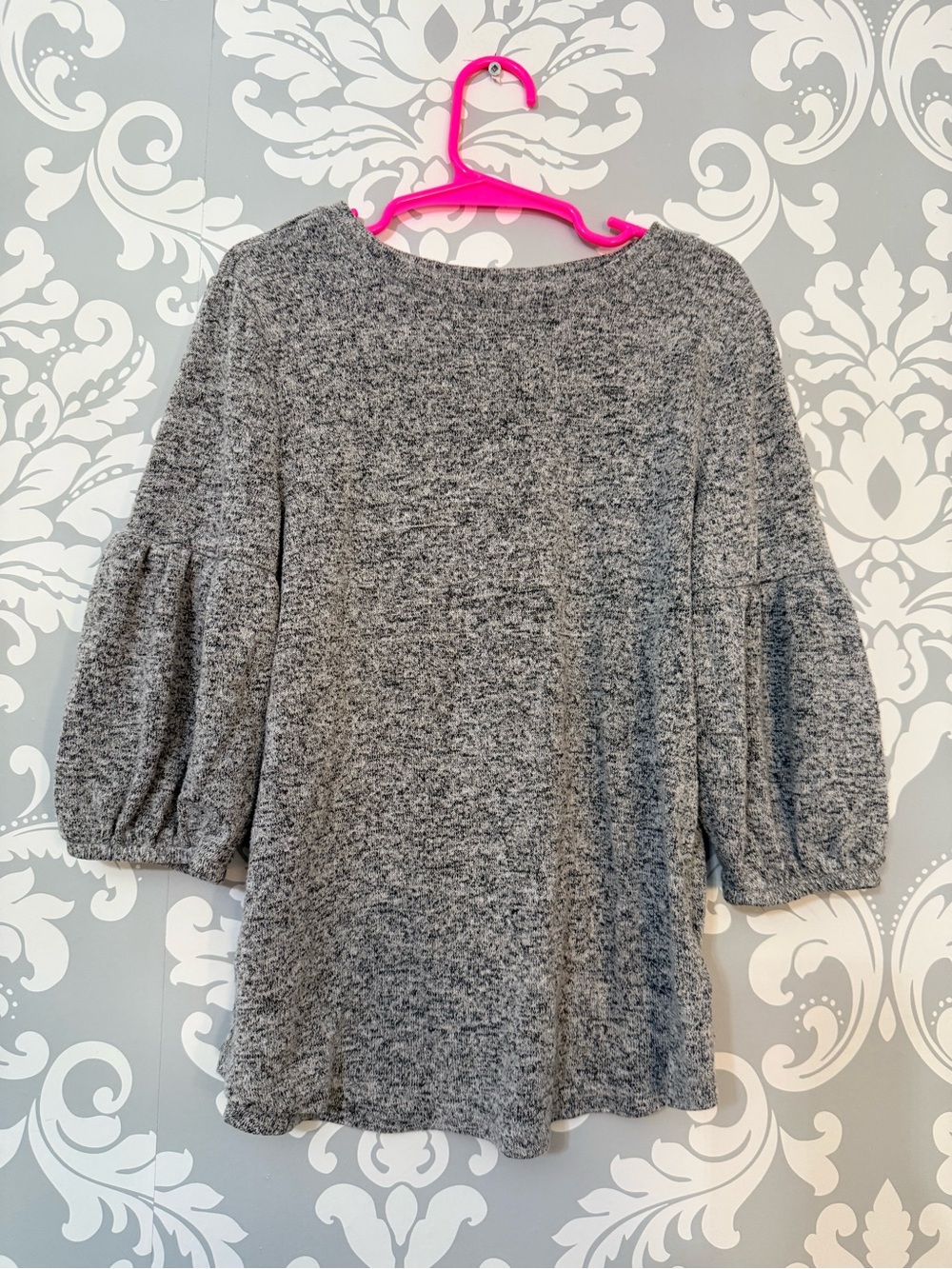 🌿4/$25 • Gap Kids Grey Marled Puff-Sleeve Sweater